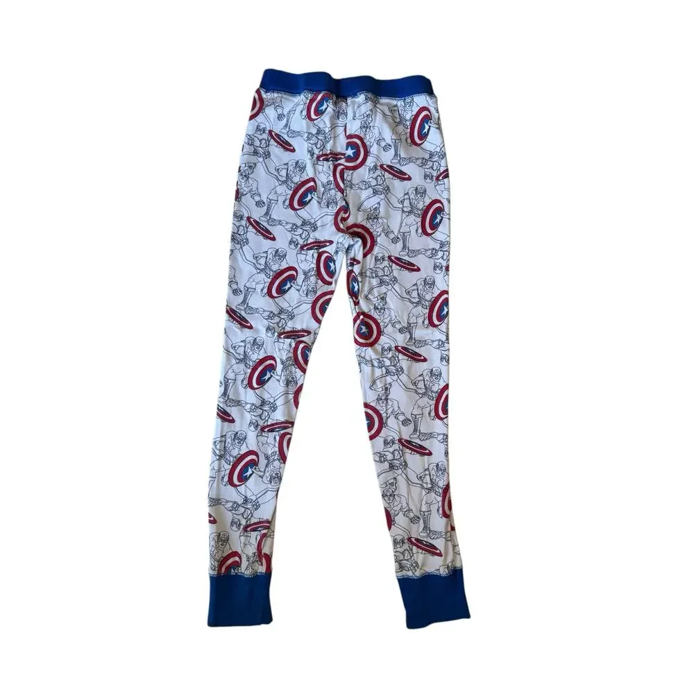 GAP MARVEL Captain America Long John Pajama Set Size 10 Kids Red White Blue